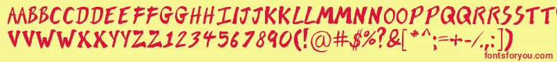 BrushOfKent Font – Red Fonts on Yellow Background