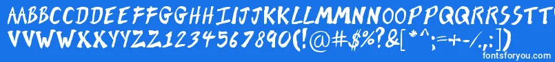 BrushOfKent Font – White Fonts on Blue Background