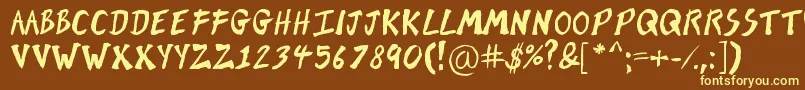 BrushOfKent Font – Yellow Fonts on Brown Background