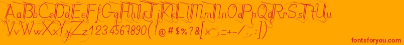 フォントJbstyleRegular – オレンジの背景に赤い文字