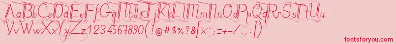 JbstyleRegular Font – Red Fonts on Pink Background