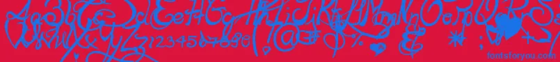 Lapointesroad Font – Blue Fonts on Red Background
