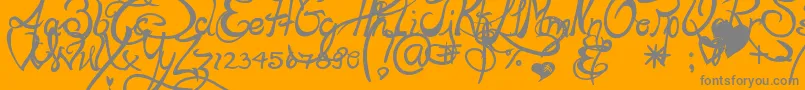 Lapointesroad-Schriftart – Graue Schriften auf orangefarbenem Hintergrund