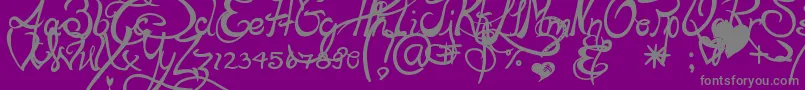 Lapointesroad-Schriftart – Graue Schriften auf violettem Hintergrund