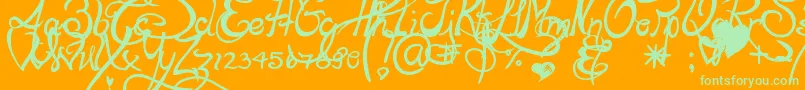 Lapointesroad Font – Green Fonts on Orange Background