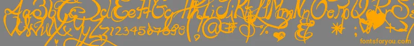 Lapointesroad-Schriftart – Orangefarbene Schriften auf grauem Hintergrund