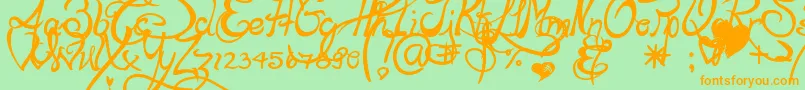 Lapointesroad Font – Orange Fonts on Green Background