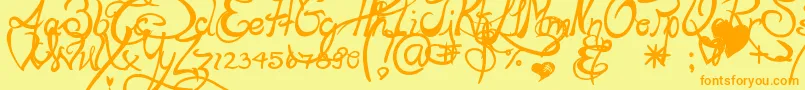 Lapointesroad Font – Orange Fonts on Yellow Background
