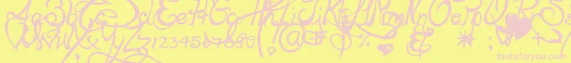 Lapointesroad Font – Pink Fonts on Yellow Background