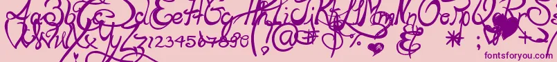 Lapointesroad Font – Purple Fonts on Pink Background