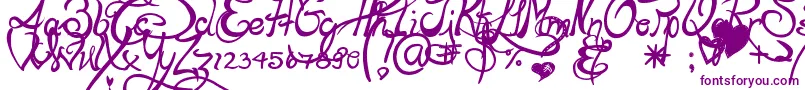 Lapointesroad-Schriftart – Violette Schriften auf weißem Hintergrund