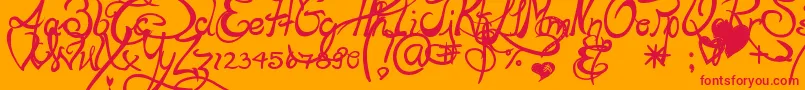 Lapointesroad Font – Red Fonts on Orange Background