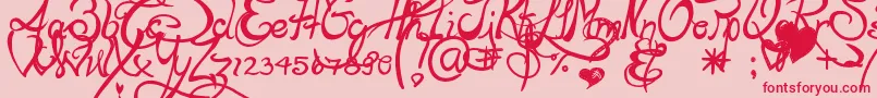 Lapointesroad Font – Red Fonts on Pink Background