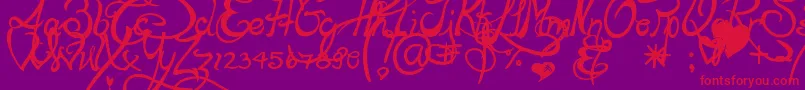 Lapointesroad Font – Red Fonts on Purple Background