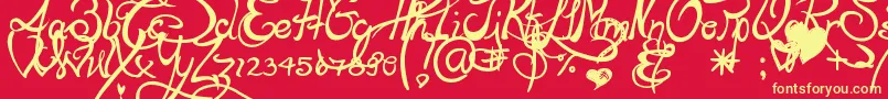 Lapointesroad Font – Yellow Fonts on Red Background