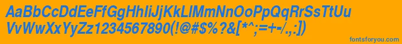 CyrveticaNarrowBoldOblique Font – Blue Fonts on Orange Background