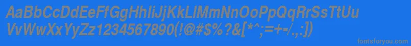 CyrveticaNarrowBoldOblique Font – Gray Fonts on Blue Background