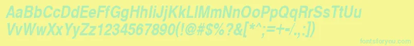 CyrveticaNarrowBoldOblique Font – Green Fonts on Yellow Background