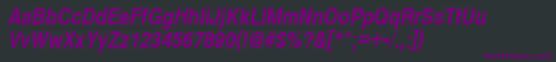 フォントCyrveticaNarrowBoldOblique – 黒い背景に紫のフォント
