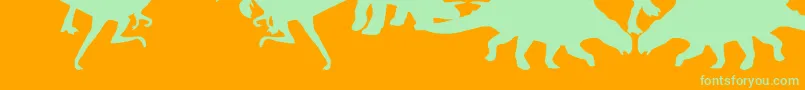 Шрифт Dingosaurs – зелёные шрифты на оранжевом фоне