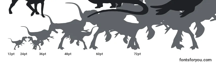 Размеры шрифта Dingosaurs