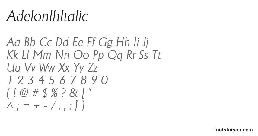 Police AdelonlhItalic - Alphabet, Chiffres, Caractères Spéciaux