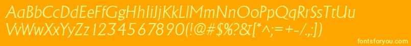 AdelonlhItalic Font – Yellow Fonts on Orange Background