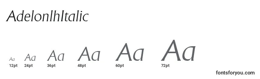 Размеры шрифта AdelonlhItalic