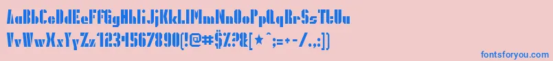 Presidentgas Font – Blue Fonts on Pink Background