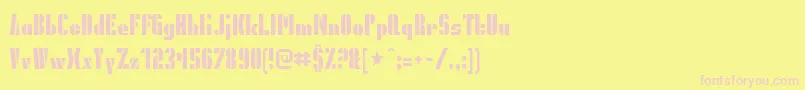 Presidentgas Font – Pink Fonts on Yellow Background