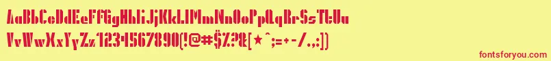 Presidentgas Font – Red Fonts on Yellow Background