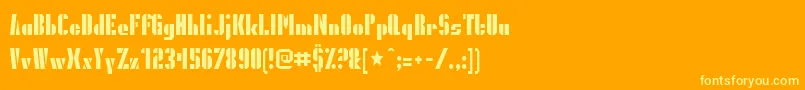 Presidentgas Font – Yellow Fonts on Orange Background