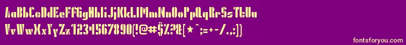 Presidentgas Font – Yellow Fonts on Purple Background