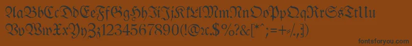 Fonte LeipzigFrakturNormalLf – fontes pretas em um fundo marrom