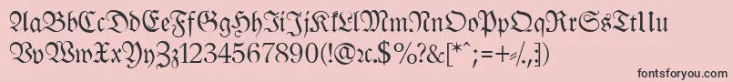 LeipzigFrakturNormalLf Font – Black Fonts on Pink Background