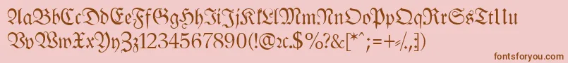 LeipzigFrakturNormalLf Font – Brown Fonts on Pink Background