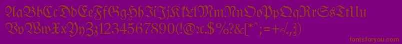 fuente LeipzigFrakturNormalLf – Fuentes Marrones Sobre Fondo Morado