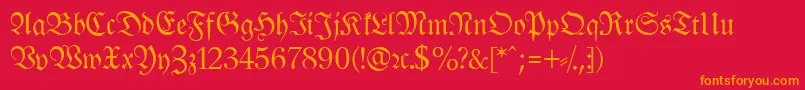 fuente LeipzigFrakturNormalLf – Fuentes Naranjas Sobre Fondo Rojo