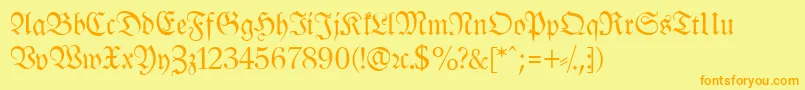 LeipzigFrakturNormalLf Font – Orange Fonts on Yellow Background