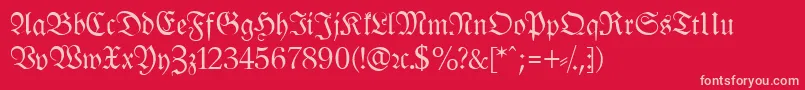 LeipzigFrakturNormalLf Font – Pink Fonts on Red Background