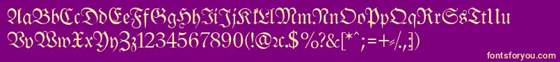 LeipzigFrakturNormalLf Font – Yellow Fonts on Purple Background