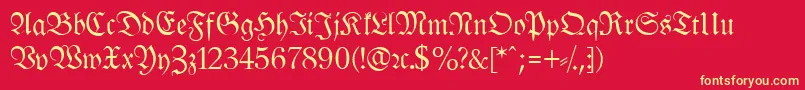 More about LeipzigFrakturNormalLf Font LeipzigFrakturNormalLf Font – Yellow Fonts on Red Background