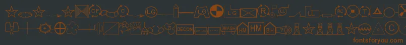Шрифт EsriSds2.001 – коричневые шрифты на чёрном фоне