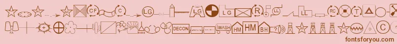 Шрифт EsriSds2.001 – коричневые шрифты на розовом фоне