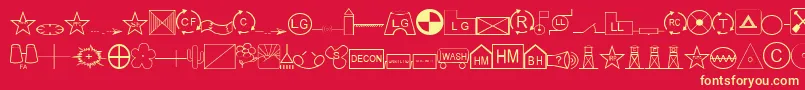 Czcionka EsriSds2.001 – żółte czcionki na czerwonym tle