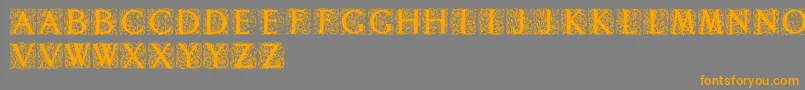 Decoratedromaninitials-Schriftart – Orangefarbene Schriften auf grauem Hintergrund