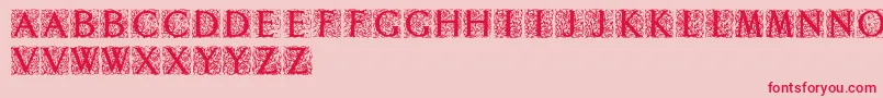 Decoratedromaninitials Font – Red Fonts on Pink Background