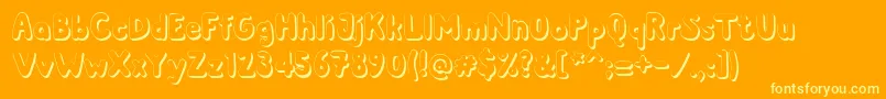 Czcionka Albusgrandshadow – żółte czcionki na pomarańczowym tle