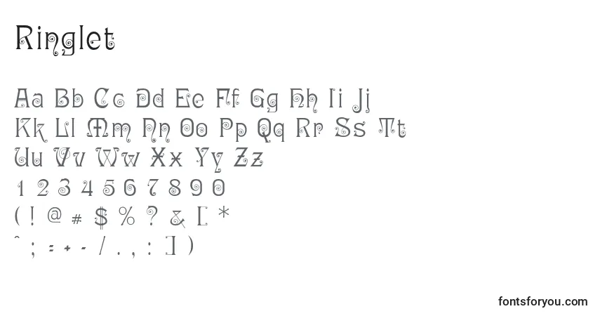 Шрифт Ringlet – алфавит, цифры, специальные символы