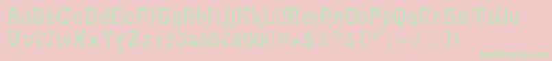 Ringlet-Schriftart – Grüne Schriften auf rosa Hintergrund